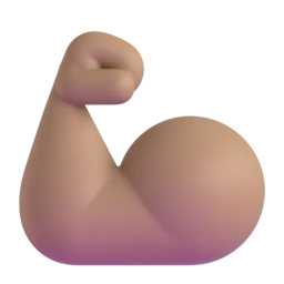 Flexed biceps: medium skin tone animated emoji