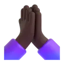 Folded hands: dark skin tone 3D animated emoji