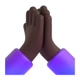 Folded hands: dark skin tone animated emoji