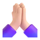Folded hands: light skin tone 3D animated emoji