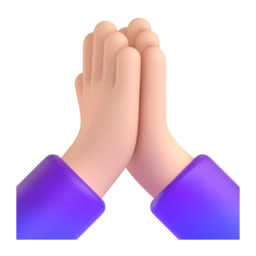 Folded hands: light skin tone animated emoji