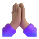 Folded hands: medium skin tone 3D animated emoji