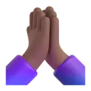 Folded hands: medium-dark skin tone 3D animated emoji