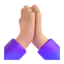Folded hands: medium-light skin tone 3D animated emoji