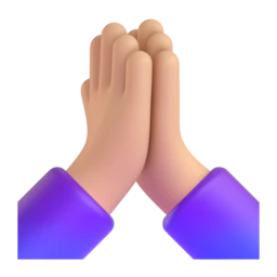 Folded hands: medium-light skin tone animated emoji