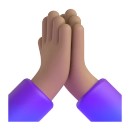 Folded hands: medium skin tone animated emoji