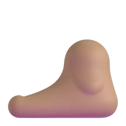 Foot: medium skin tone animated emoji