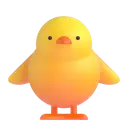 Front-facing baby chick 3D animated emoji
