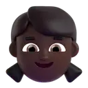 Girl: dark skin tone 3D animated emoji
