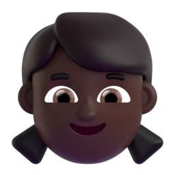 Girl: dark skin tone animated emoji