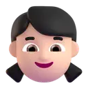 Girl: light skin tone 3D animated emoji
