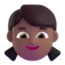 Girl: medium-dark skin tone 3D animated emoji