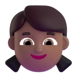 Girl: medium-dark skin tone animated emoji