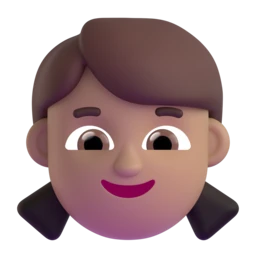 Girl: medium skin tone animated emoji
