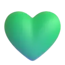 Green heart 3D animated emoji