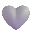 Grey heart 3D animated emoji