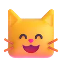 Grinning cat with smiling eyes 3D animated emoji