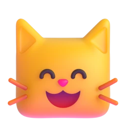 Grinning cat with smiling eyes animated emoji