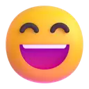 Grinning face with smiling eyes 3D animated emoji