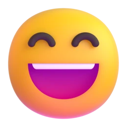 Grinning face with smiling eyes animated emoji