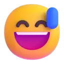 Grinning face with sweat 3D animated emoji