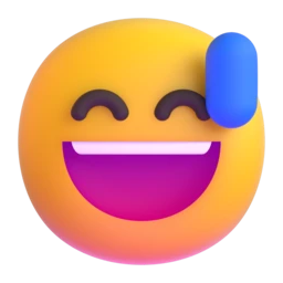 Grinning face with sweat animated emoji