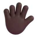 Hand with fingers splayed: dark skin tone 3D animated emoji