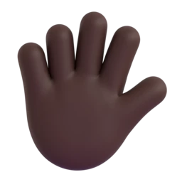 Hand with fingers splayed: dark skin tone animated emoji