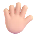 Hand with fingers splayed: light skin tone 3D animated emoji