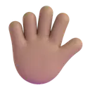 Hand with fingers splayed: medium skin tone 3D animated emoji