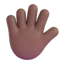 Hand with fingers splayed: medium-dark skin tone 3D animated emoji