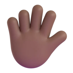 Hand with fingers splayed: medium-dark skin tone animated emoji