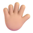 Hand with fingers splayed: medium-light skin tone 3D animated emoji