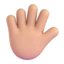Hand with fingers splayed: medium-light skin tone animated emoji