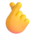 Hand with index finger and thumb crossed 3D animated emoji