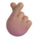 Hand with index finger and thumb crossed: medium skin tone 3D animated emoji