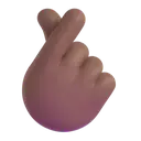Hand with index finger and thumb crossed: medium-dark skin tone 3D animated emoji