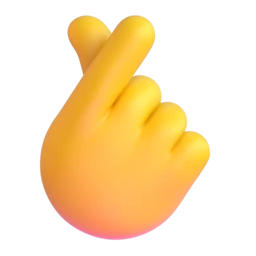 Hand with index finger and thumb crossed animated emoji