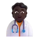 Health worker: dark skin tone 3D animated emoji