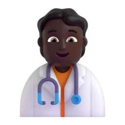 Health worker: dark skin tone animated emoji