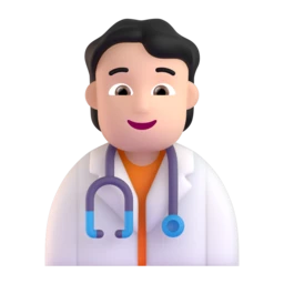 Health worker: light skin tone animated emoji
