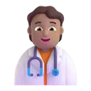 Health worker: medium skin tone 3D animated emoji