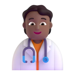 Health worker: medium-dark skin tone animated emoji