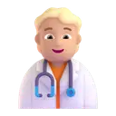 Health worker: medium-light skin tone 3D animated emoji
