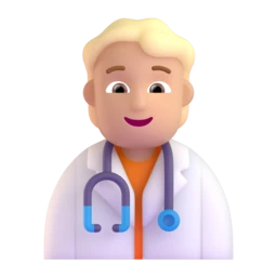 Health worker: medium-light skin tone animated emoji