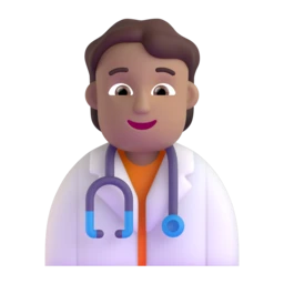 Health worker: medium skin tone animated emoji