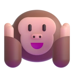 Hear-no-evil monkey animated emoji