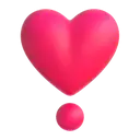 Heart exclamation 3D animated emoji