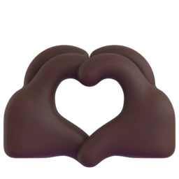 Heart hands: dark skin tone animated emoji