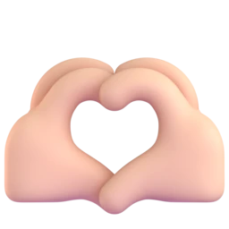 Heart hands: light skin tone animated emoji
